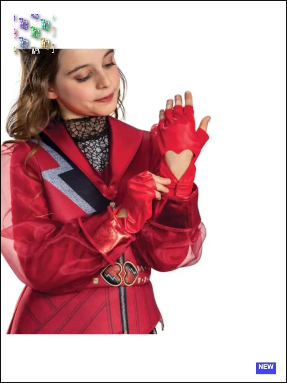 Disney Descendants Deluxe Red Kids Halloween Costume Jumpsuit Size L 10-12
